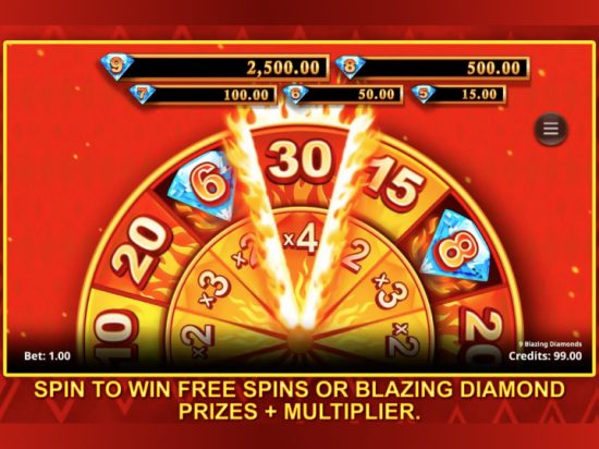 9 Blazing Diamonds Slot Bonus Feature