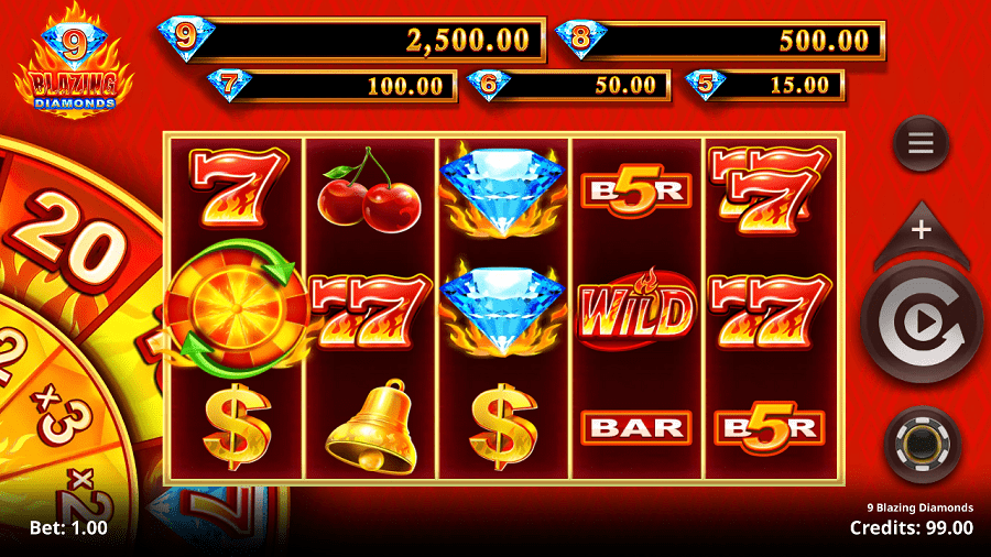 9 Blazing Diamonds Slot Gameplay